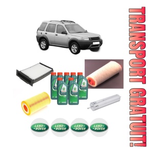 Set Pachet filtre revizie Bosch, 7 litrii ulei Castrol 10W40 LAND ROVER FREELANDER I (L314) 2.0 Td4 4x4 din 2000-2006, 4x Stickere auto cu LAND ROVER