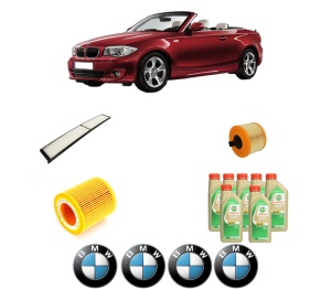 Set Pachet filtre revizie Bosch, 7 litrii ulei Castrol 5W30 BMW Seria 1 Convertible (E88) 125 i din 2007-2013, 4x Stickere auto cu BMW - Img 2