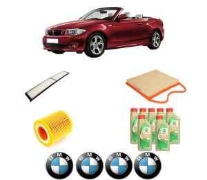 Set Pachet filtre revizie Bosch, 7 litrii ulei Castrol 5W30 BMW Seria 1 Convertible (E88) 135 i din 2008-2013, 4x Stickere auto cu BMW - Img 2