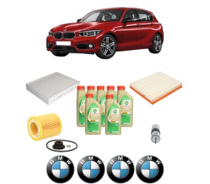 Set Pachet filtre revizie Bosch, 7 litrii ulei Castrol 5W30 BMW Seria 1 (F20) M 135 i din 2012-2015, 4x Stickere auto cu BMW - Img 2