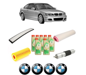 Set Pachet filtre revizie Bosch, 7 litrii ulei Castrol 5W30 BMW Seria 3 Coupe (E46) 330 Cd din 2003-2006, 4x Stickere auto cu BMW - Img 2
