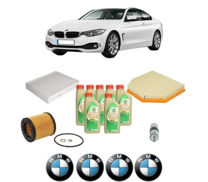 Set Pachet filtre revizie Bosch, 7 litrii ulei Castrol 5W30 BMW Seria 4 Coupe (F32, F82) M4 CS din 2017-2019, 4x Stickere auto cu BMW - Img 2