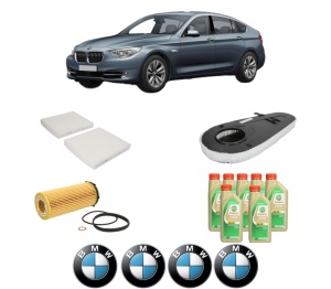 Set Pachet filtre revizie Bosch, 7 litrii ulei Castrol 5W30 BMW Seria 5 Gran Turismo (F07) 535 d din 2010-2012, 4x Stickere auto cu BMW - Img 2