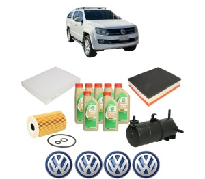 Set Pachet filtre revizie Bosch, 7 litrii ulei Castrol 5W30 Volkswagen AMAROK Platform/Chassis (S1B, S6B, S7B) 2.0 TDI 4motion din 2011-2016, 4x Stickere auto cu Volkswagen - Img 2