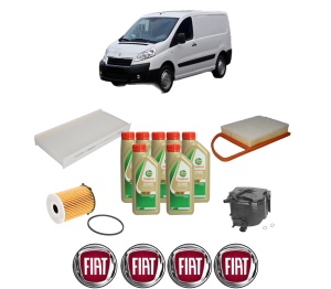 Set Pachet filtre revizie Bosch, 7 litrii ulei Castrol 5W40 FIAT SCUDO Van (270_, 272_) 1.6 D Multijet din 2007-2016, 4x Stickere auto cu FIAT - Img 2