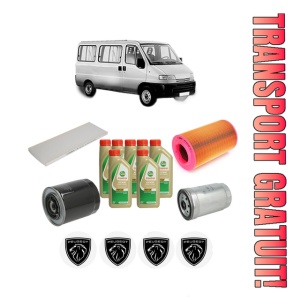 Set Pachet filtre revizie Bosch, 7 litrii ulei Castrol 5W40 PEUGEOT BOXER Bus (230P) 2.8 HDi All-wheel Drive din 2000-2001, 4x Stickere auto cu PEUGEOT