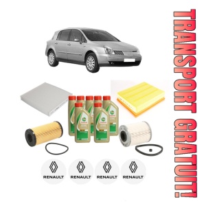 Set Pachet filtre revizie Bosch, 7 litrii ulei Castrol 5W40 RENAULT VEL SATIS (BJ0_) 2.2 dCi (BJ0E, BJ0F, BJ0G, BJ0H) din 2004, 4x Stickere auto cu RENAULT