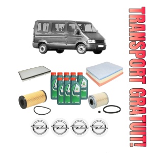 Set Pachet filtre revizie Bosch, 8 litrii ulei Castrol 10W40 OPEL MOVANO A Bus (X70) 2.5 CDTI (JD) din 2007, 4x Stickere auto cu OPEL