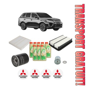 Set Pachet filtre revizie Bosch, 8 litrii ulei Castrol 5W30 MITSUBISHI OUTLANDER III Van (GF_W, GG_W) Di-D 4WD (GF6W) din 2013, 4x Stickere auto cu MITSUBISHI