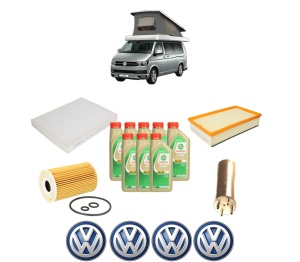 Set Pachet filtre revizie Bosch, 8 litrii ulei Castrol 5W30 Volkswagen CALIFORNIA T6 Camper (SGC, SGG, SHC) 2.0 TDI din 2015-2019, 4x Stickere auto cu Volkswagen - Img 2