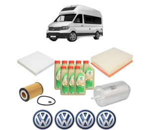 Set Pachet filtre revizie Bosch, 8 litrii ulei Castrol 5W30 Volkswagen GRAND CALIFORNIA Camper (SCB, SCC) 2.0 TDI 4motion din 2019, 4x Stickere auto cu Volkswagen - Img 2