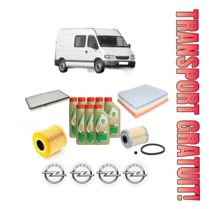Set Pachet filtre revizie Bosch, 8 litrii ulei Castrol 5W40 OPEL MOVANO A Van (X70) 2.5 DTi (FD) din 2003, 4x Stickere auto cu OPEL