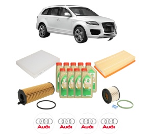 Set Pachet filtre revizie Bosch, 9 litrii ulei Castrol 5W30 AUDI Q7 Van (4LB) 4.2 TDI quattro din 2007-2015, 4x Stickere auto cu AUDI - Img 2