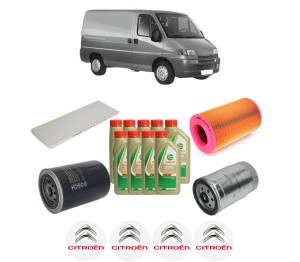 Set Pachet filtre revizie Bosch, 9 litrii ulei Castrol 5W40 CITROEN JUMPER I Van (230L) 2.5 TDi 4x4 din 2000, 4x Stickere auto cu CITROEN - Img 2