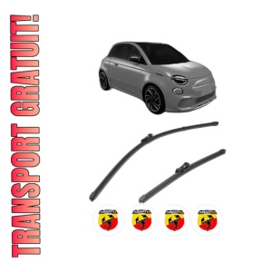 Set stergatoare ABARTH 500E Hatchback (332_) din 2023, pentru parbriz auto, 2 bucati, Valeo Silencio Xtrm, din cauciuc siliconat rezistent, 4 Stickere Auto ABARTH