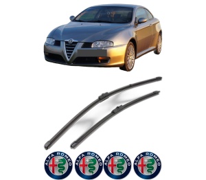 Set stergatoare ALFA ROMEO GT (937_) din 2003-2010, pentru parbriz auto, 2 bucati, Valeo Silencio Xtrm, din cauciuc siliconat rezistent, 4 Stickere Auto ALFA ROMEO v39648