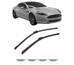 Set stergatoare ASTON MARTIN RAPIDE din 2010-2014, pentru parbriz auto, 2 bucati, Bosch Aerotwin, din cauciuc siliconat rezistent, 4 Stickere Auto ASTON MARTIN v56223