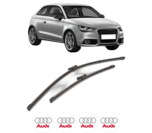 Set stergatoare AUDI A1 (8X1, 8XK) din 2010-2018, pentru parbriz auto, 2 bucati, Valeo Silencio Xtrm, din cauciuc siliconat rezistent, 4 Stickere Auto AUDI v38688
