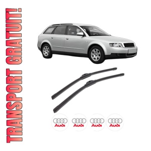 Set stergatoare AUDI A4 B6 Avant (8E5) din 2001-2004, pentru parbriz auto, 2 bucati, Bosch Aerotwin, din cauciuc siliconat rezistent, 4 Stickere Auto AUDI
