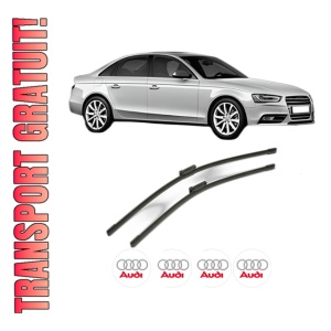 Set stergatoare AUDI A4 B8 (8K2) din 2007-2015, pentru parbriz auto, 2 bucati, Bosch Aerotwin, din cauciuc siliconat rezistent, 4 Stickere Auto AUDI