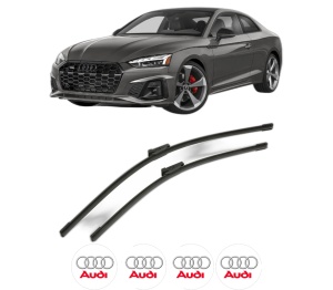 Set stergatoare AUDI A5 (FU2) din 2024, pentru parbriz auto, 2 bucati, Bosch Aerotwin, din cauciuc siliconat rezistent, 4 Stickere Auto AUDI v50198