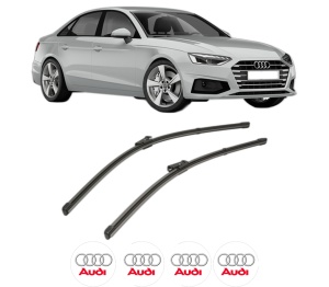 Set stergatoare AUDI A5 Sportback (F5A, F5F) din 2016-2021, pentru parbriz auto, 2 bucati, Valeo Silencio Xtrm, din cauciuc siliconat rezistent, 4 Stickere Auto AUDI v35808