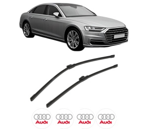 Set stergatoare AUDI A8 D5 (4N2, 4N8, 4NC, 4NL) din 2017-2021, pentru parbriz auto, 2 bucati, Bosch Aerotwin, din cauciuc siliconat rezistent, 4 Stickere Auto AUDI v49173
