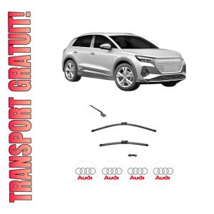 Set stergatoare AUDI Q4 SUV (F4B) din 2021-2023, pentru parbriz auto, 2 bucati, Valeo Silencio, din cauciuc siliconat rezistent, 4 Stickere Auto AUDI