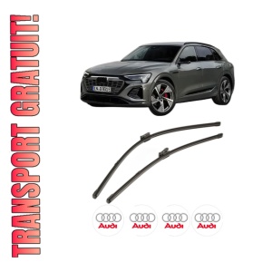 Set stergatoare AUDI Q8 E-TRON SUV (GEG) din 2022, pentru parbriz auto, 2 bucati, Valeo Silencio Xtrm, din cauciuc siliconat rezistent, 4 Stickere Auto AUDI