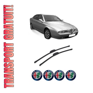 Set stergatoare auto ALFA ROMEO 166 (936_) din 1998-2007, pentru parbriz auto, 2 bucati, Bosch Aerotwin Retrofit, din cauciuc siliconat rezistent, 4 Stickere Auto ALFA ROMEO