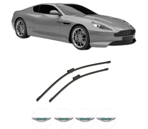 Set stergatoare auto ASTON MARTIN VIRAGE Vantage din 2011-2012, pentru parbriz auto, 2 bucati, Bosch Aerotwin, din cauciuc siliconat rezistent, 4 Stickere Auto ASTON MARTIN - Img 2