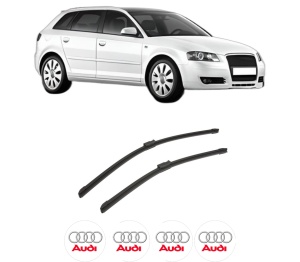 Set stergatoare auto AUDI A3 Sportback (8PA) din 2004-2013, pentru parbriz auto, 2 bucati, Bosch Aerotwin, din cauciuc siliconat rezistent, 4 Stickere Auto AUDI - Img 2