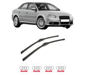 Set stergatoare auto AUDI A4 B7 (8EC) din 2004-2008, pentru parbriz auto, 2 bucati, Bosch Aerotwin, din cauciuc siliconat rezistent, 4 Stickere Auto AUDI - Img 2
