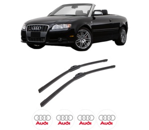 Set stergatoare auto AUDI A4 B7 Convertible (8HE) din 2005-2009, pentru parbriz auto, 2 bucati, Bosch Aerotwin, din cauciuc siliconat rezistent, 4 Stickere Auto AUDI - Img 2