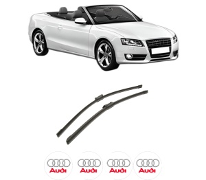 Set stergatoare auto AUDI A5 Convertible (8F7) din 2009-2017, pentru parbriz auto, 2 bucati, Bosch Aerotwin, din cauciuc siliconat rezistent, 4 Stickere Auto AUDI - Img 2
