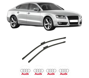 Set stergatoare auto AUDI A5 Sportback (8TA) din 2009-2017, pentru parbriz auto, 2 bucati, Bosch Aerotwin, din cauciuc siliconat rezistent, 4 Stickere Auto AUDI - Img 2