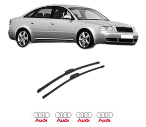 Set stergatoare auto AUDI A6 C5 (4B2, 4B4) din 1997-2005, pentru parbriz auto, 2 bucati, Bosch Aerotwin Retrofit, din cauciuc siliconat rezistent, 4 Stickere Auto AUDI - Img 2