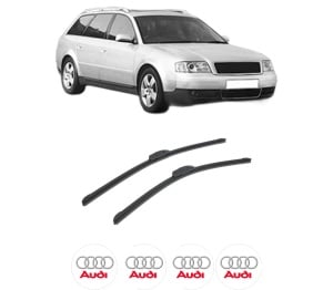 Set stergatoare auto AUDI A6 C5 Avant (4B5, 4B6) din 1997-2005, pentru parbriz auto, 2 bucati, Bosch Aerotwin Retrofit, din cauciuc siliconat rezistent, 4 Stickere Auto AUDI - Img 2
