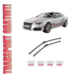 Set stergatoare auto AUDI A7 Sportback (4KA) din 2017-2021, pentru parbriz auto, 2 bucati, Bosch Aerotwin, din cauciuc siliconat rezistent, 4 Stickere Auto AUDI