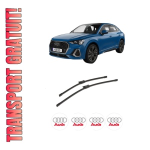 Set stergatoare auto AUDI Q3 Sportback (F3N) din 2019-2021, pentru parbriz auto, 2 bucati, Bosch Aerotwin, din cauciuc siliconat rezistent, 4 Stickere Auto AUDI
