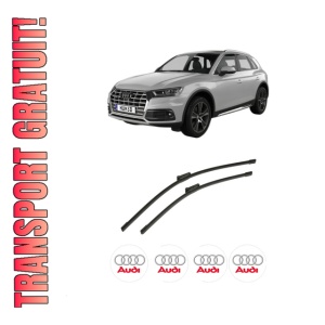 Set stergatoare auto AUDI Q5 Van (FYB, FYG) din 2017-2020, pentru parbriz auto, 2 bucati, Bosch Aerotwin, din cauciuc siliconat rezistent, 4 Stickere Auto AUDI