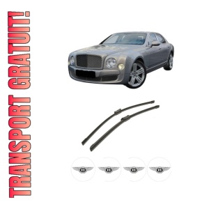 Set stergatoare auto BENTLEY MULSANNE (3Y_) din 2009-2020, pentru parbriz auto, 2 bucati, Bosch Aerotwin, din cauciuc siliconat rezistent, 4 Stickere Auto BENTLEY
