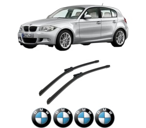 Set stergatoare auto BMW Seria 1 (E81) din 2006-2012, pentru parbriz auto, 2 bucati, Bosch Aerotwin, din cauciuc siliconat rezistent, 4 Stickere Auto BMW Seria - Img 2