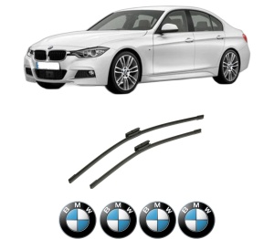 Set stergatoare auto BMW Seria 3 (F30, F80) din 2011-2018, pentru parbriz auto, 2 bucati, Bosch Aerotwin Multi, din cauciuc siliconat rezistent, 4 Stickere Auto BMW Seria - Img 2