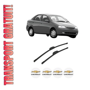 Set stergatoare auto CHEVROLET AVEO / KALOS Saloon (T200) din 2003-2008, pentru parbriz auto, 2 bucati, Bosch Aerotwin Retrofit, din cauciuc siliconat rezistent, 4 Stickere Auto CHEVROLET