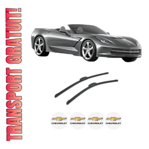 Set stergatoare auto CHEVROLET CORVETTE Convertible (C7) din 2014-2019, pentru parbriz auto, 2 bucati, Bosch Aerotwin Retrofit, din cauciuc siliconat rezistent, 4 Stickere Auto CHEVROLET