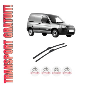 Set stergatoare auto CITROEN BERLINGO / BERLINGO FIRST Box Body/MPV (M_) din 1996-2011, pentru parbriz auto, 2 bucati, Bosch Aerotwin Retrofit, din cauciuc siliconat rezistent, 4 Stickere Auto CITROEN