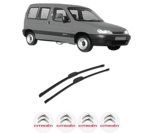 Set stergatoare auto CITROEN BERLINGO / BERLINGO FIRST MPV (MF_, GJK_, GFK_) din 1996-2011, pentru parbriz auto, 2 bucati, Bosch Aerotwin Retrofit, din cauciuc siliconat rezistent, 4 Stickere Auto CITROEN - Img 2