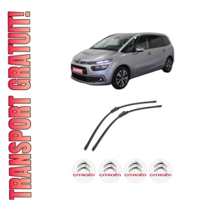 Set stergatoare auto CITROEN GRAND C4 SPACETOURER (3A_, 3E_) din 2018-2019, pentru parbriz auto, 2 bucati, Bosch Aerotwin, din cauciuc siliconat rezistent, 4 Stickere Auto CITROEN
