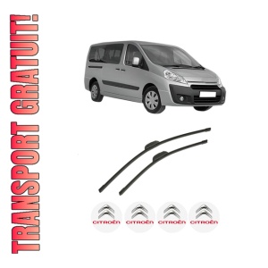 Set stergatoare auto CITROEN JUMPY II (VF7) din 2007-2016, pentru parbriz auto, 2 bucati, Bosch Aerotwin Retrofit, din cauciuc siliconat rezistent, 4 Stickere Auto CITROEN